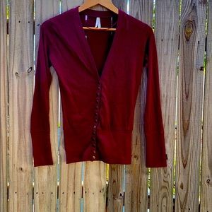 EUC Color Story Burgundy Long Sleeve Cardigan